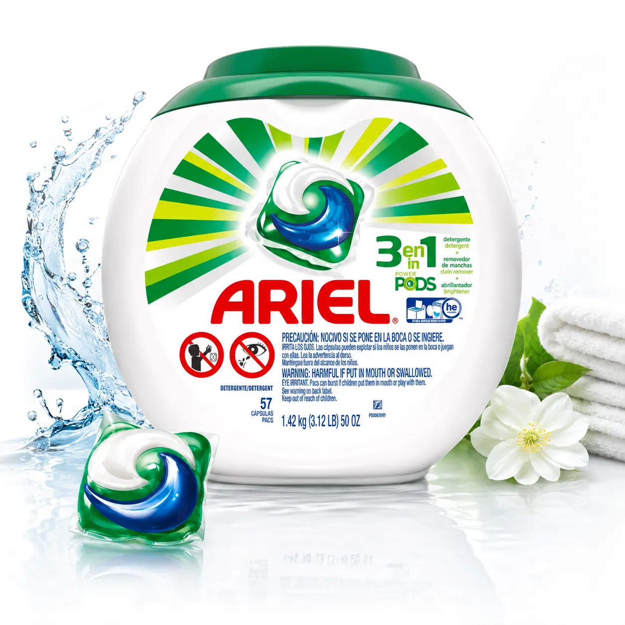 Ariel 3 en 1 Power Pods – 57 cápsulas