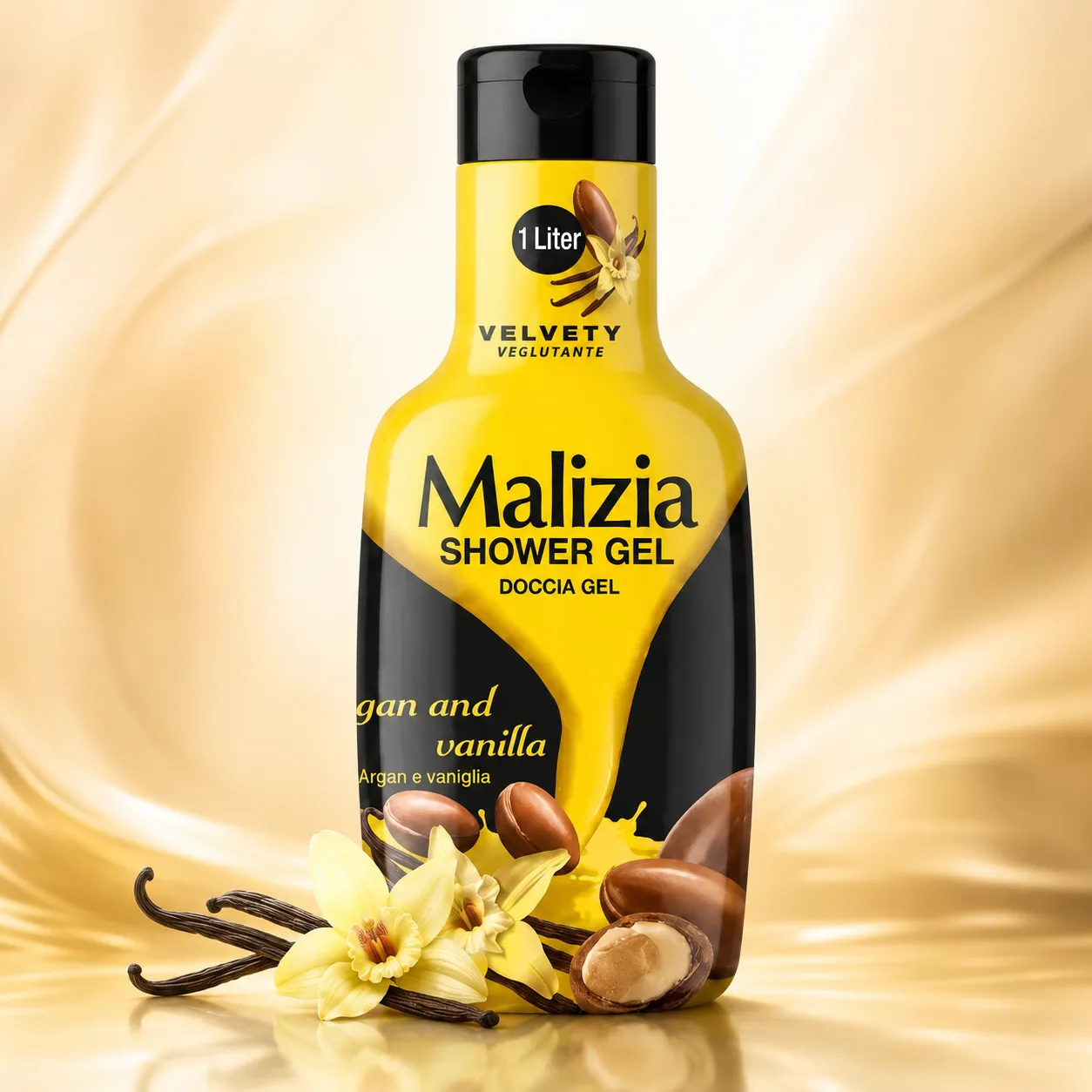 Malizia Shower Gel Argan & Vanilla – 1 L