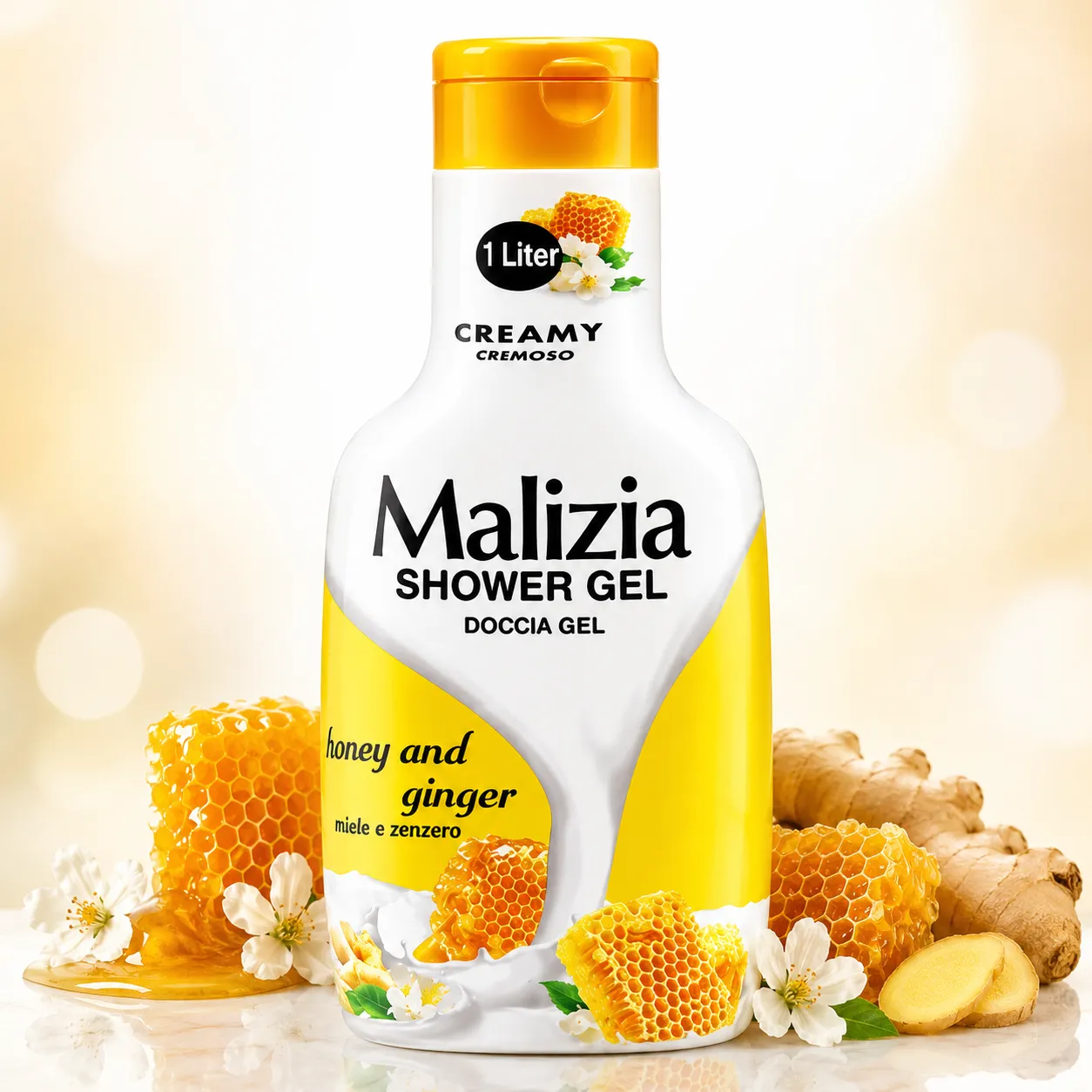 Malizia Shower Gel Miel y Jengibre – 1 L