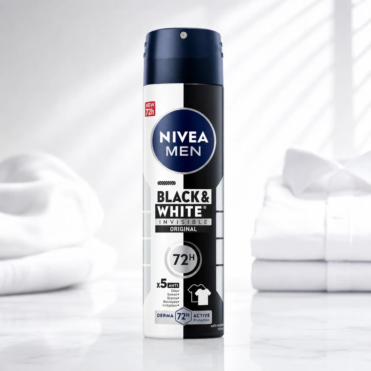 NIVEA Men Black & White Invisible Original 72H – Aerosol 150 ml