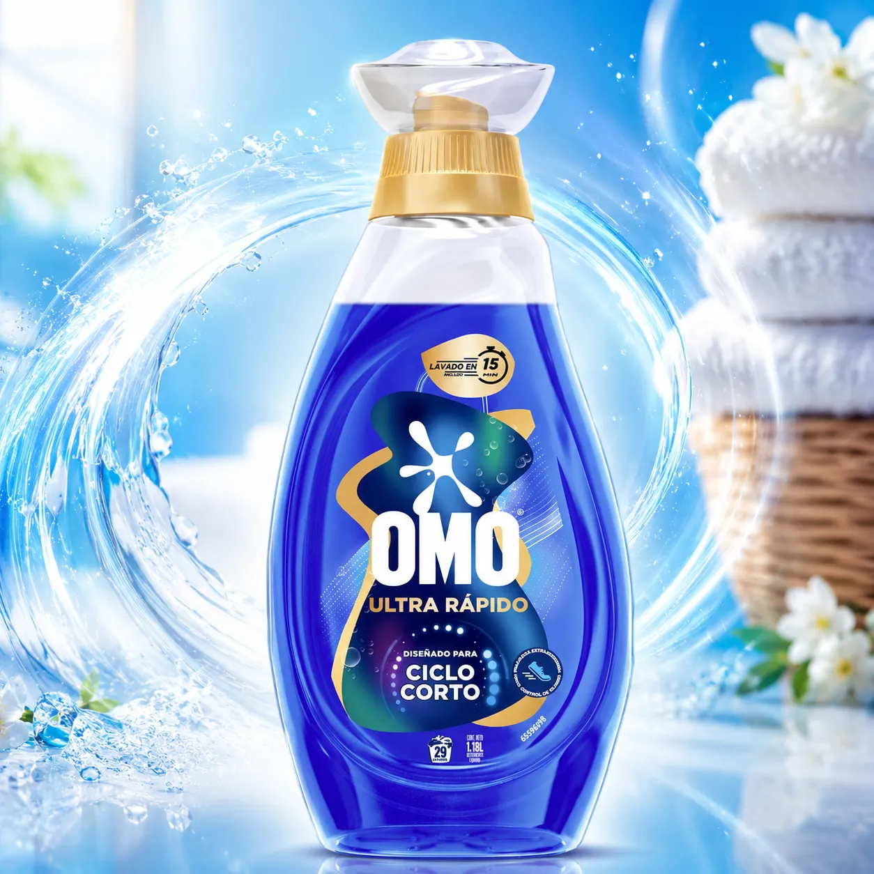 OMO Ultra Rápido Ciclo Corto Azul – 1,18 L