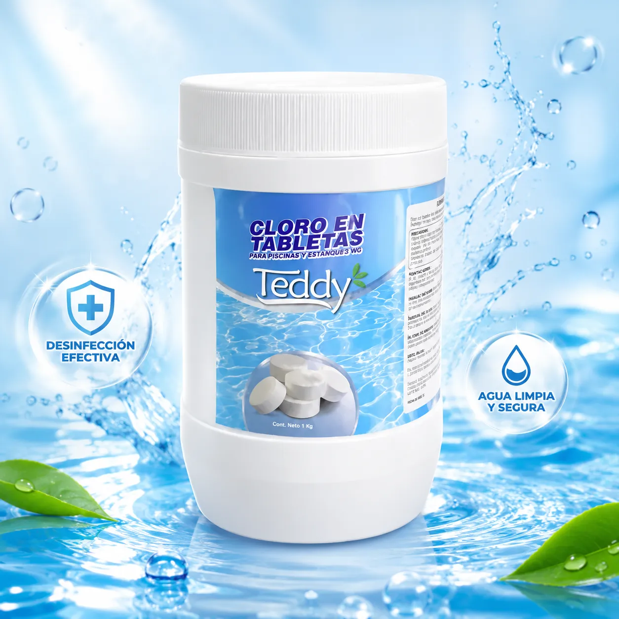 Teddy Cloro en Tabletas para Piscinas y Estanques – 1 kg